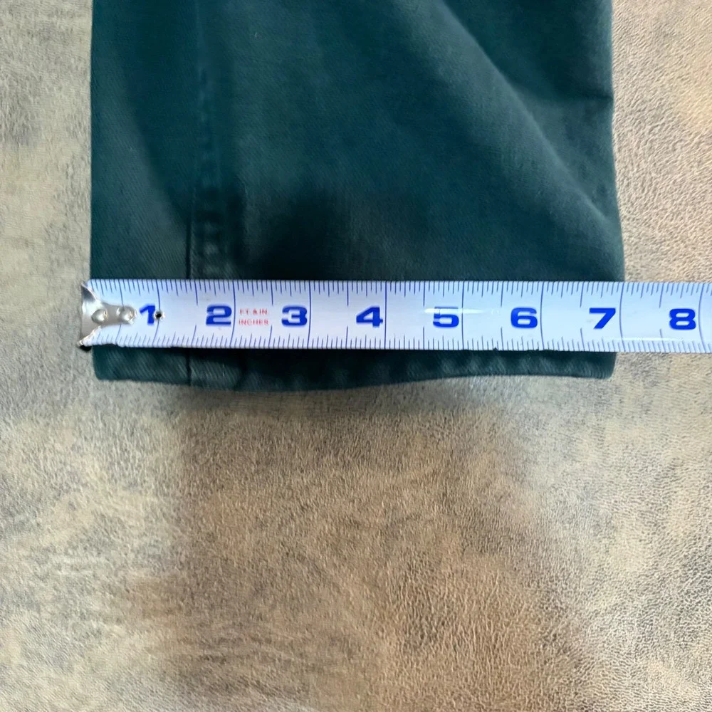 Faded Glory Workwear Pants 30x30 (29x27) Green VTG 90s Made USA Cotton Drop Loop